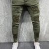Cross-border New Style Ripped Jeans for Men Slim Fit High Street Trendy Stretch Pants