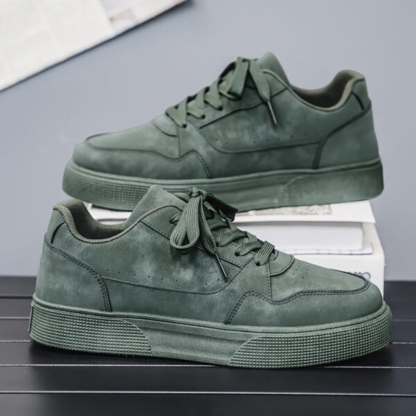 Men'S Fashionable Gray Sneakers - Casual Lace-Up Skate Shoes with Durable PVC Sole, Comfortable Fabric Lining for Hiking, Fitness & Casual Attir