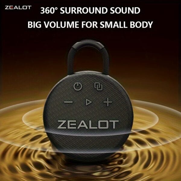 Zealot Mini Wireless Speakers, Wireless Speaker, Dual Pairing, 1800mAh Battery, 8 Hours Playtime Loud Stereo, Booming Bass. Charging Cable, Connect with Mobile Phone/Tablet/TV.