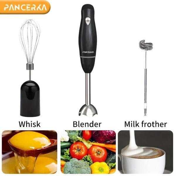 product-fancy-64697739-6734-46bf-91e6-0065ecd0c383 PANCERKA 100W Heavy-Duty Hand Blender Set - Multi-Purpose with Copper Motor, Stainless Steel Whisk & Milk Frother Attachments for Smoothies, Soups, Purees