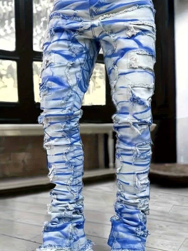 product-fancy-64de124f-4d0b-450c-b41a-e382807c47b7 Men's Fashion Creative Tassel Painted Street Style Jeans