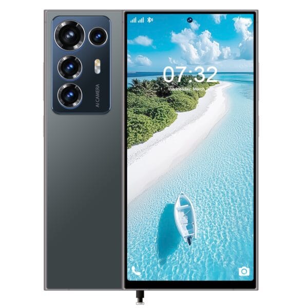 Unlocked Large-Screen Smart Phone, All-New Global Android 5G Phone, Featuring a 7.3-Inch Extra-Large HD Display, 8GB + 256GB Storage, 5800Mah High-Capacity Battery, 16MP + 24MP Cameras, Android 13 System with an 8-Core Processor.