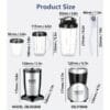 Juice Cup 12pcs Set, 350 Watts, Includes 1 Base, 2 Cutter Heads, 4 Cups of Different Sizes, 2 Cups Rings, 1 Tumbler Lid And Two Regular Cup Lids; Bpa-Free, Press Technology Operation, Suitable for Grinding, Mixing, Juice, Milkshake Making And Ice