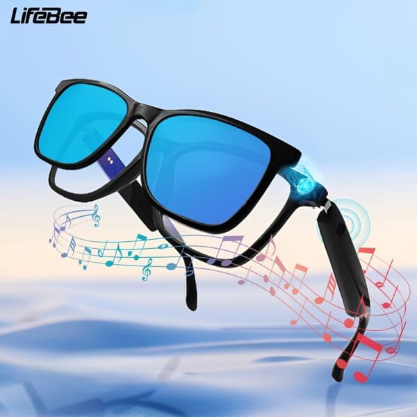 LIFEBEE New Unisex Smart Wireless Glasses, Multifunctional Glasses, Wireless Calls, Music Playback, Outdoor Sports Headphones, Long Battery Life