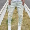 product-fancy-6aa5fcd5-04cb-44d4-989c-4686b4d82221 Men's Vintage Distressed Skinny Jeans - Light Blue Washed Stretch Denim with Frayed Hem & Ripped Knee, Slim-Fit Stretchable Classic Five-Pocket Pants for Casual & Semi-Formal Outfits (Machine Washable)