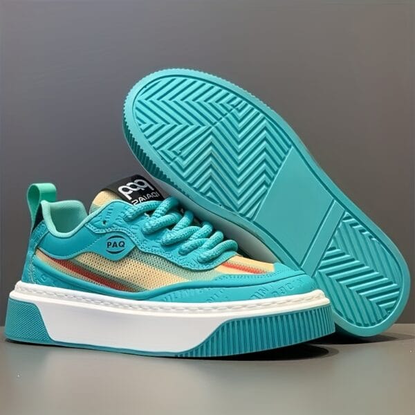 product-fancy-6d73e9f8-5279-46eb-a68c-d6b6978d2298 Men'S Low-Top Casual Sneakers - White with Colorful Stripes, Breathable Fabric Lining & Cushioned PVC Sole, Comfortable Round Toe for All-Season Outdoor, Daily Wear & Light Sports, Stylish Sporty Design, Laceup Shoes, Durable Footwear