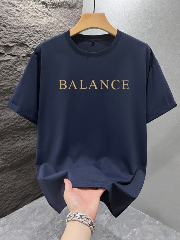 Men'S Short Sleeve T-Shirt, 100% Polyester Fabric, Loose Fit with English Pattern, Fashion Casual Crew Neck Top for Spring and Summer Outdoor Wear, Suitable for 11 Festivals