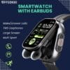 EFFEOKKI 5.11cm Large Screen Music Smartwatch with Wireless Calls, Earbuds Integration, 5.08cm Display, Battery, Silicone Strap & Wireless 5.3 - Black, Smart Watch for Android Phones, Smart Watch for Android, Sleek Watch Design, Durable Watch Band