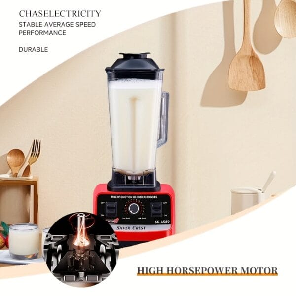 2.5L Large Capacity Dual-Use Blender with Food-Grade ABS Mixing Cup - Powerful Household and Commercial Juicer, Smoothie Maker, and Grinder, No Battery Needed, 120V, US Plug, Commercial Kitchen Equipment | Modern Kitchen Appliance | Durable Plastic Base, Blender