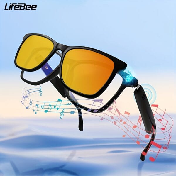LIFEBEE New Unisex Smart Wireless Glasses, Multifunctional Glasses, Wireless Calls, Music Playback, Outdoor Sports Headphones, Long Battery Life