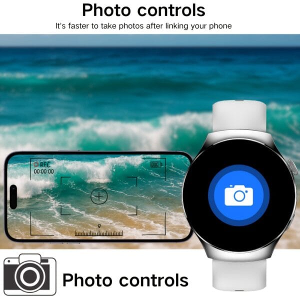 High-Definition Full Touch Smartwatch, Unisex - Wireless Calling/SMS/Multi-Sport Modes/Remote Camera Control/Fitness Tracker, Compatible with Android & iPhone, USB Charging, Alloy Case/Silicone Strap/Metal Band, Smart Connectivity, Modern Style, Clear Display, Perfect Gift for Men/Women/Friends/Loved Ones/Parents