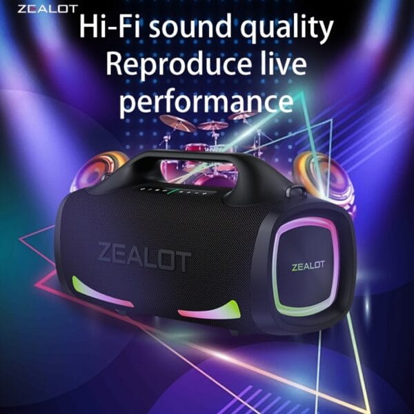 ZEALOT S79 Wireless Speakers, Outdoor Portable Subwoofer Speaker, IPX 5, Wireless Speaker, Dual Pairing, Long Battery Life, 36Hours Playtime Loud Stereo, Booming Bass. Charging Cable, Connect with Mobile Phone/Tablet/TV. for Home, Car, Outdoor, Camping, PartyBox.