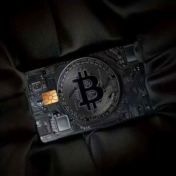 1pc Dark Night Black Bitcoin Credit Card Sticker, Single-Sided Bank Card Skin Protection Decorative Sticker, Suitable for EBT, Transportation, Keys, Credit Cards, Debit Cards, Protect Bank Cards, Etc. - Universal for Four Seasons