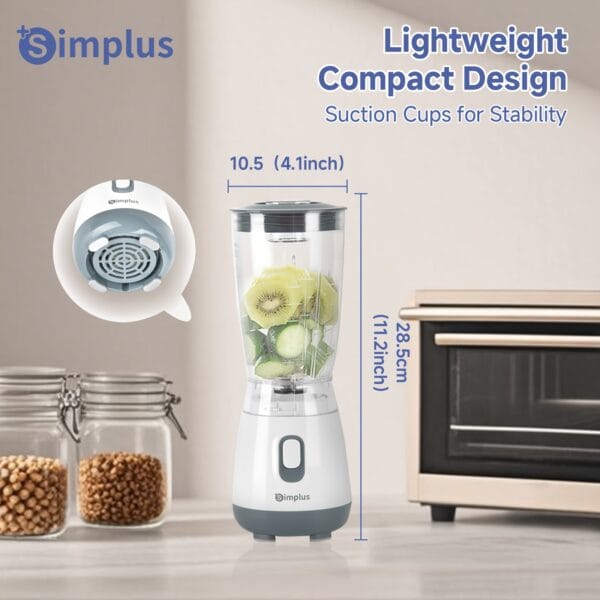 Multifunctional Food Processor with High Power 250W Mixer, Personal Small Juice Blender, Multi-purpose with 3 Cup Accessories, Stainless Steel Blade, Multifunctional for Minced Meat and Vegetable Juices, Grinding Beans, Convenient and Practical for Home Kitchen Use, Processing Various Ingredients, Includes South African Conversion Plug