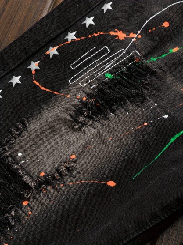 All Seasons Fashionable Street Fashionable Jeans, Men's Blend Casual Street Style Stretch Jeans Pants