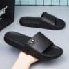 Men's Slip-On Sandals with Skull Buckle Design - Lightweight PVC Upper & EVA Sole, Anti-Slip Comfort for Beach, Casual, Indoor/Outdoor Use - All-Season Black Unisex Slippers