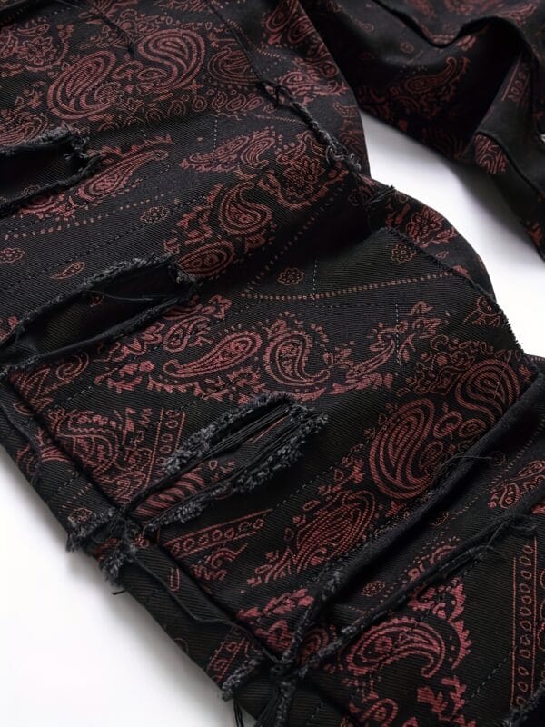 product-fancy-788df159-a724-4293-abda-87d23b3aa05d Men's Elastic Waist Fashion Print Fringe Jeans