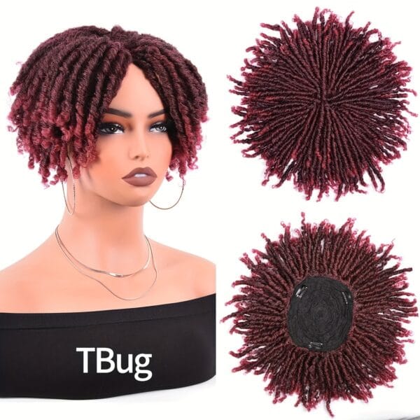 Short Crochet Wigs Synthetic Clips in Hair Toupee Extensions Afro Synthetic Braided Half Wig Dreadlock Hairpieces for Men Women Boy Male Father'S Day