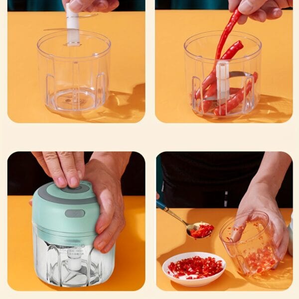 Wireless Portable Mini Food Blender, Chopper, Grinder with USB Charging - Electric Mixer and Food Processor for Kitchen Use, Compact Design for Easy Storage, Perfect for On-the-Go Meals, Kitchen Appliance, Modern Kitchenware, Durable Kitchen Tool