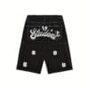 Embroidered Casual Shorts, Letter Embroidery Denim Shorts, y2k Denim Shorts