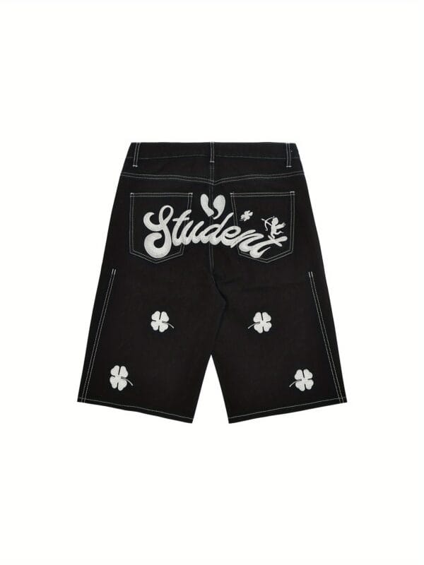 Embroidered Casual Shorts, Letter Embroidery Denim Shorts, y2k Denim Shorts