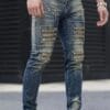Men's Skinny Jeans - Stretch Non-See-Through Slim Fit Pants with Button Closure, Machine Washable Stretch Denim for Everyday & Formal Wear - All-Season Skinny Leg Jeans for Men, Versatile Clothing, Distressed Design, Durable Fabric