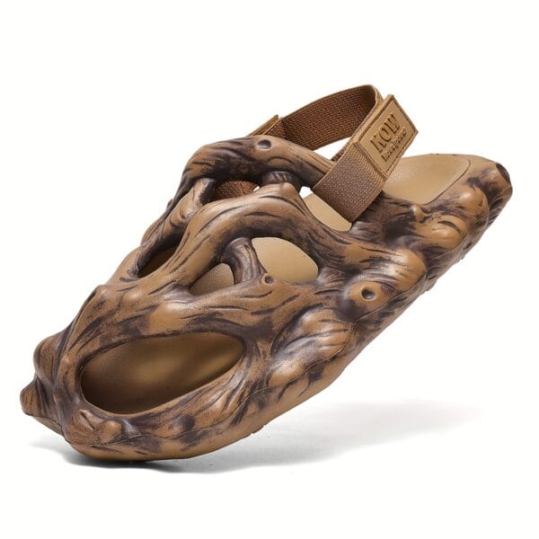 Tree Root Design Slip-On Sandals with Removable Back Strap, Non-Slip EVA Sole, Comfortable Casual Shoes for Men and Women, Perfect for Beach, Indoor, and Outdoor Use, Strappy Sandals
