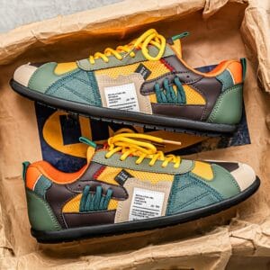 KOONEXY Men'S Stylish Low-Top Sneakers - Vibrant Teal, Yellow & Orange Color Block Design, Breathable Fabric & Faux Upper, Durable PVC Sole, Lace-Up Casual Shoes for All-Season Comfort, Casual Footwear | Colorblock Sneakers | Comfortable Fit