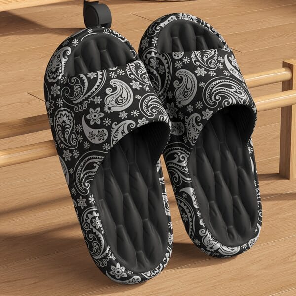 product-fancy-7e539b49-c53d-4f32-becf-f48a5fcfa1da Men'S Large Size Indoor Random Print Casual Slippers, Non-Slip Shower Slip-On Open-Toe Slippers for Outdoor Beach Wear, Couple Slippers