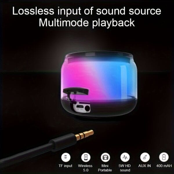 SHOWSONG Portable Wireless Speaker - 5W High-Power TWS Outdoor Stereo with RGB Lighting, Dual Pairing, Long-Lasting Rechargeable Polymer Battery, 6 Hours Playtime, USB-C Charging, Bass Boost, for Smartphones/Tablets/TVs, Perfect for Home, Car, and Camping, Car Audio System | Portable Speaker | Wireless Speaker