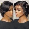 Elegant Short Pixie Cut Wig for Women - 13x4 Lace Front, 150% Density Human Hair, Straight Black #1B, Versatile Style for All Ethnicities, Unisex Hairpiece | Sleek Short Wig | Human Hair Wig, Short Hair Wig