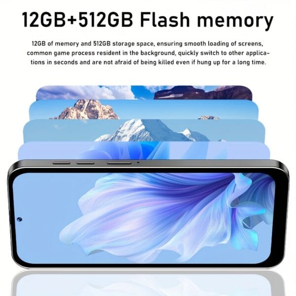 6.82 inchs Cell Phones Android 12 Unlock 4G Touch Screen 12GB+512GB Mobile Phone Androids Smartphone 16+50MP Camera Telephone HD Display Dual Card Dual Standby Phone 5000mAh Battery