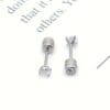 2pcs Stainless Steel Earrings, 4mm White Synthetic Zirconia with Embossed Floral Rhinestone Earbuds, Screw Post Design, Daily & Party Wear, Mardi Gras, St. Patrick's, Mother'S Day Gift