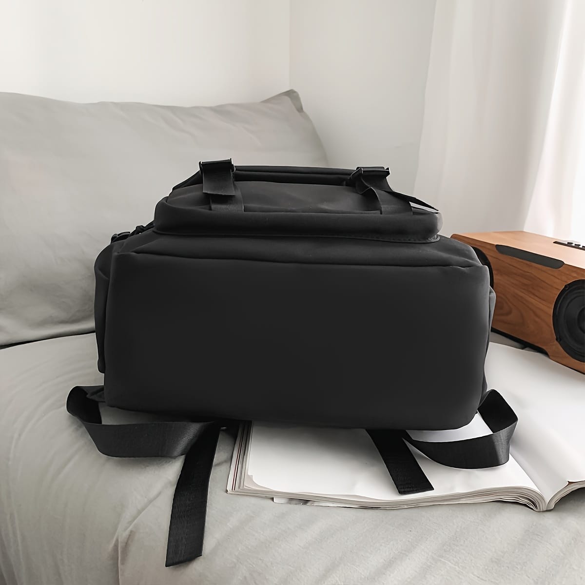 Tic-Tac-Toe Bear Design Backpack for Teenager - Large Capacity Lightweight Travel Backpack with Adjustable Straps, Multiple Compartments & Zipper Closure, Durable Polyester for School, Work, Outdoor Activities (Black), Backpack for Travel, School Backpack, Playful Design, Secure Zipper Closure, For Teenager