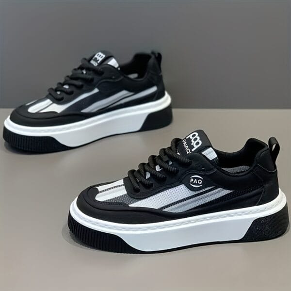 product-fancy-88c8ae73-6bd0-4724-b2c2-06cd3eeab941 Men'S Low-Top Casual Sneakers - White with Colorful Stripes, Breathable Fabric Lining & Cushioned PVC Sole, Comfortable Round Toe for All-Season Outdoor, Daily Wear & Light Sports, Stylish Sporty Design, Laceup Shoes, Durable Footwear