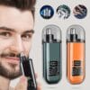 USB Rechargeable Nose and Ear Hair Trimmer for Men, Portable Electric Nasal Hair Clippers with 150mAh Lithium Battery, Mini Compact Design, Fast Charging via Computer & Car USB Interface, Suitable for Ages 14+ - Plastic Material