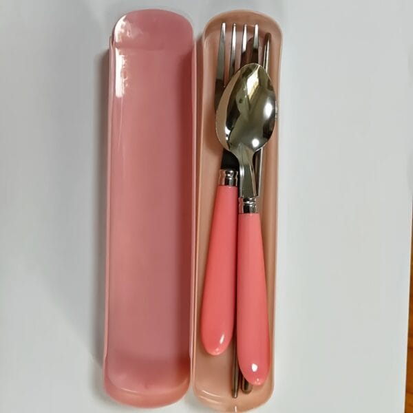 1pc Polished Stainless Steel Portable Cutlery Set with Storage Box - Perfect for everyday use with picnics, camping, and camping cookware