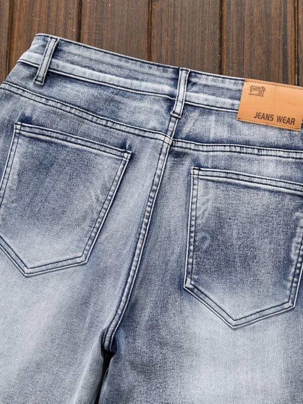 Men's Vintage Streetwear Jeans - Distressed denim with R, Belt Loop Pocket - Skinny Fit (Machine Washable) - Urban Casual Shorts for Concerts, Parties, Casual Attire - Non-See-Through Fabric, Concert Attire, Patchwork Design, Durable Stitching, Fashionforward Men