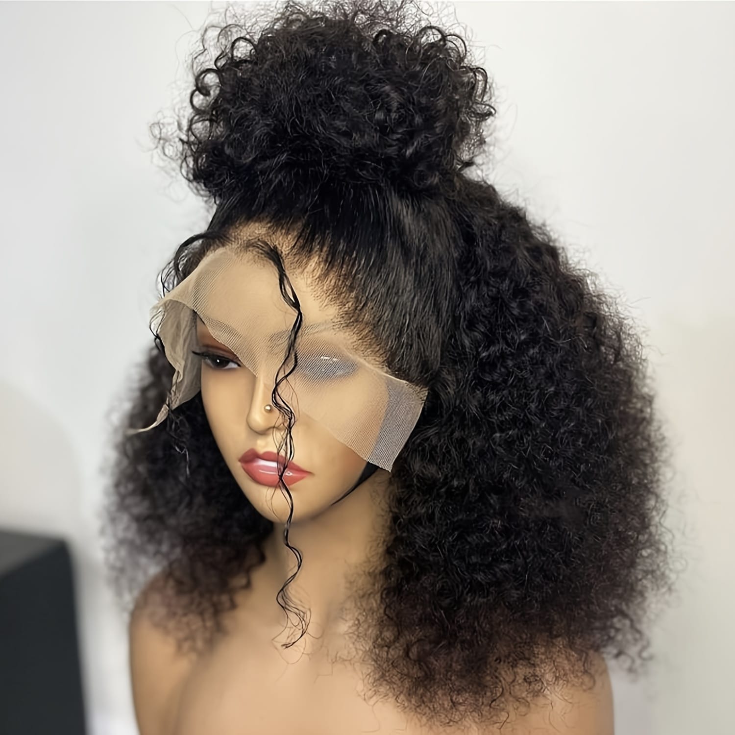 Arkaiesha 13x4 Lace Front Human Hair Wig for Women - Pre-Plucked Baby Hair 150% Density, Elegant Style with Natural-Looking Black Curly Bob Wig, Perfect for Casual Attire or Special Occasions, Hair Wig, Fashion Accessory, Natural Look Hairpiece