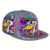 Unisex Adjustable Snapback Baseball Cap - Vibrant Graffiti Cartoon Duck Street Art Design, Lightweight 100% Polyester, Machine Washable, Flat Brim Trucker Hat for Men & Women, Perfect Gift for Father's Day, Mother's Day, Beach & Casual Wear
