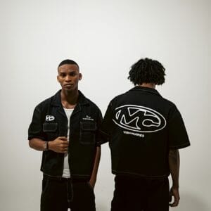 Men's Denim Shirt, Black Classic Denim Shirt, Printed, Embroidered, Bizarre Pattern, Men's Denim Shirt Short Sleeve