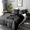 3pcs Soft & Breathable Polyester Duvet Cover Set - King & Crown Print, Includes 1 Duvet Cover and 2 Pillowcases, Perfect for Bedroom & Guest Room, Machine Washable
