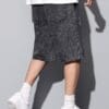 American Street Style Denim Shorts with Print, Elastic Waistband And Drawstring Design, Wide Leg Half-Length Pants for Men And Women, Loose Fit Without Belt/Without Pendants