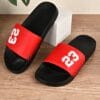 Men'S Slip-On Indoor Slippers - Comfortable PVC Upper & EVA Sole, Black with Bold "58.42cm Design, Perfect for Home, Beach, and Casual Wear, House Slippers