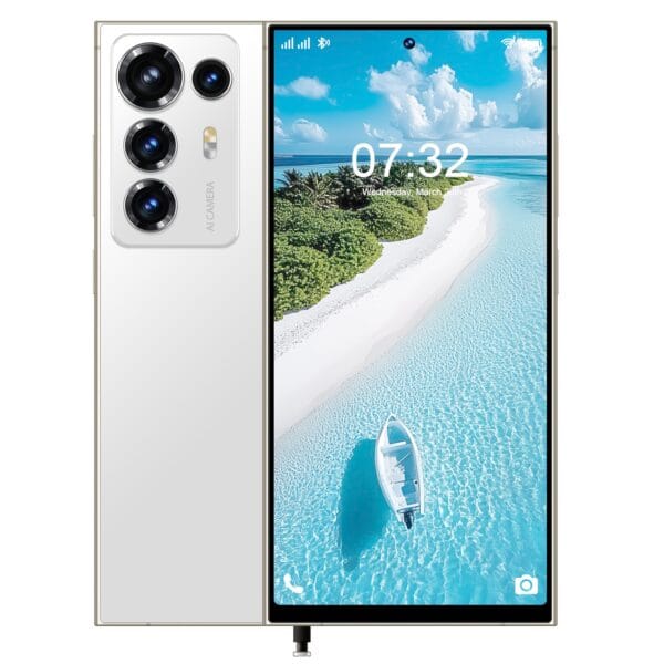 Unlocked Large-Screen Smart Phone, All-New Global Android 5G Phone, Featuring a 7.3-Inch Extra-Large HD Display, 8GB + 256GB Storage, 5800Mah High-Capacity Battery, 16MP + 24MP Cameras, Android 13 System with an 8-Core Processor.