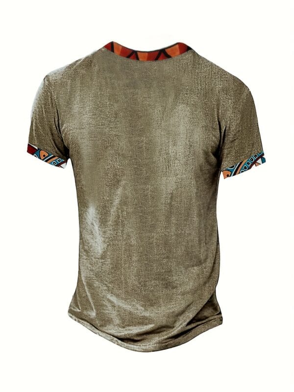 product-fancy-aa522310-1174-4207-9438-5782834545ff European And American Men'S Summer Khaki Ethnic Style Short-Sleeve Casual Shirt, Versatile for Vacations.