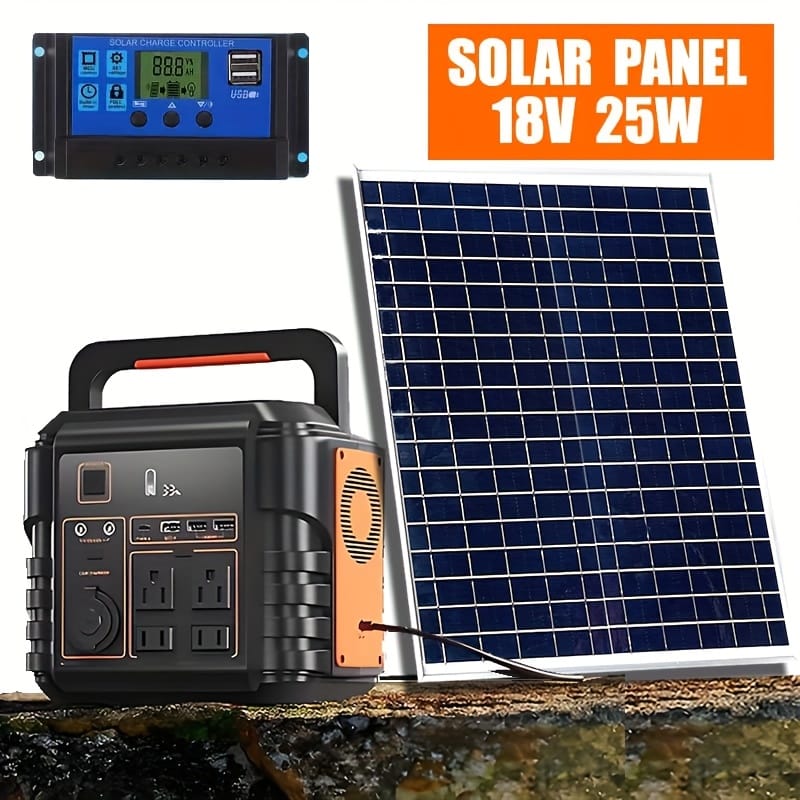Convenient Solar Panel Kit with Clamp, Output 12V/18V/24V, USB 5V Solar Charger, Suitable for Portable Power, Camping, Hiking, Car, Boat, Mobile Phone, Without Battery