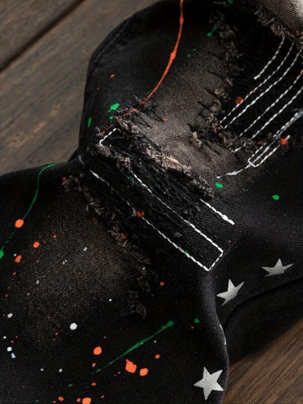 All Seasons Fashionable Street Fashionable Jeans, Men's Blend Casual Street Style Stretch Jeans Pants