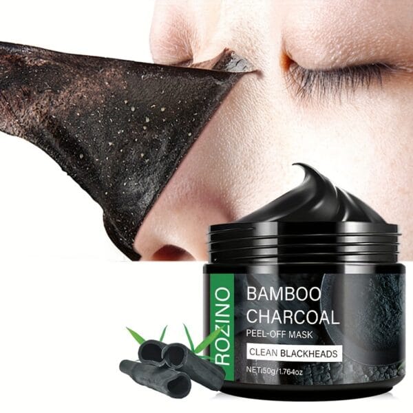 Rozino Bamboo Charcoal Face Mask - Deep Cleansing, Moisturizing, Blackhead Cleaner, Hypoallergenic, Paraben-Free, Aloe Vera Scented, All Skin Types, Beauty Mask for Clear Skin, Skin Care Mask|Natural Ingredients Mask|Moisturizing Mask