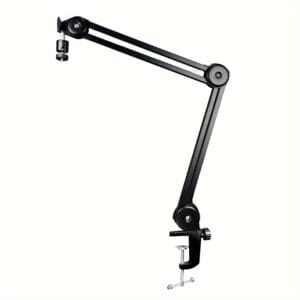 Heavy-Duty Aluminum Alloy C-Clamp Stand - Foldable, Springless Design for Industrial Microscopes & Side Mount Cameras, Supports up to 2.0KG